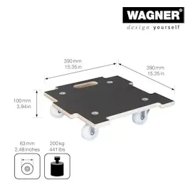 Wagner Pflanzenroller MAXIGRIP 39 x 39 x 10 cm Holz, TK 200 kg