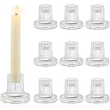 luxuskollektion Stabkerzenhalter 10er Set Glas Transparent/beige