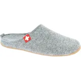 Living Kitzbühel Filz - Schweizer Kreuz Pantoffeln Integriertes Fußbett, Sohle aus rutschhemmendem, abriebfestem Naturkautschuk, Bequem und flexibel - Grau - 36