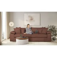 OTTO home Big-Sofa OTTO HOME "Soft&Cosy XL, B: 246 cm - OTTO. Verlässliche Qualität.", braun (terracota), B:246cm T:123cm, 100% Polyester, Sofas, Big-Sofa, Mega-Sofa, Cord oder Chenille-Struktur, mit Federkern & 4 Zierkissen