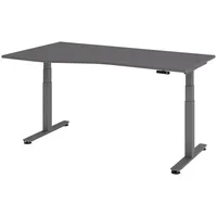 Bümö Schreibtisch, Graphit, Graphit, Nachbildung, Rechteckig, 180x72x100 cm, FSC