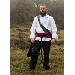 Battle Merchant Wikinger-Kostüm Mittelalter Piratenhemd weiß „Henry“ weiß 48 – M