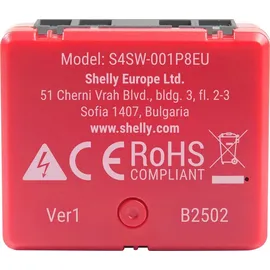 Shelly Relais 1PM Mini Gen4, 8 A, WLAN, Bluetooth, rot, 4 Stück