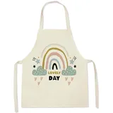 Leinen Küchenschürze Kinder, Kinderschürze, Kindergarten Kochschürze für Mädchen Jungen, Regenbogenschürze für Kinder zum Malen