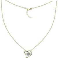 GoldDream Damen Colliers Halskette Doppelherz 42-45cm Gelbgold 8 Karat