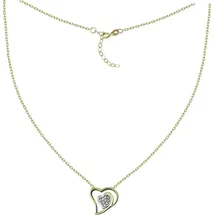 GoldDream Damen Colliers Halskette Doppelherz 42-45cm Gelbgold 8 Karat