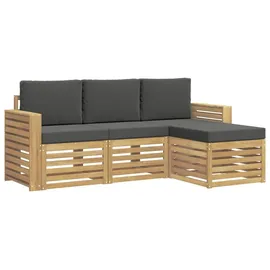 vidaXL Outdoor-Sofagarnitur 4 pcs Loungeset Weiß/Anthrazit