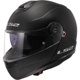 LS2 Helm Strobe II FF908 Mattschwarz Größe S | Klares Visier | Klapphelme | Schnappverschluss | Kunststoff | geeignet für Mofa, Moped, Motorrad, Roller