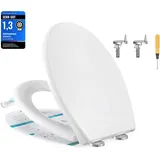 Songmics Toilettensitz O-Form Absenkautomatik Weiß
