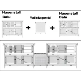 nanook shop Kleintierkäfig Hasenstall Balu 120 x 50 x 104 cm schwarz