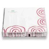 Gmundner KERAMIK Lunchservietten, 3-lagig 20 Stück/Packung Rotgeflammt Servietten, passend zu Ihrem Geschirr