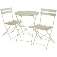 Tectake Bistrotisch-Set Frieda für 2 Personen beige