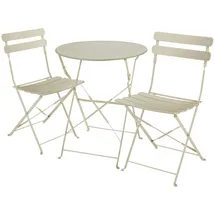 Tectake Bistrotisch-Set Frieda für 2 Personen beige