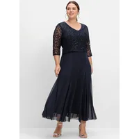 sheego Etuikleid Abendkleid Blau 58