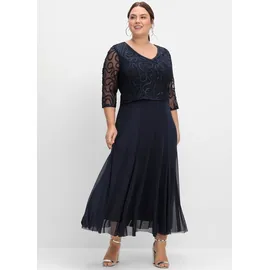 sheego Etuikleid Abendkleid Blau 58