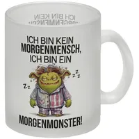 Speecheese Verschlafenes Morgenmonster Glas Tasse Monster Lustiger Spruch für