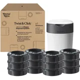 TOMMEE TIPPEE Twist & Click Windeleimer weiß inkl. Nachfüllkassette 12 Stück