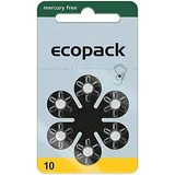 Varta Ecopack Hörgerätebatterien Typ 10 (PR70, Gelb) – 30 Stück (5x6) – Zink-Luft Batterien 1,4V – langlebig, zuverlässig & leistungsstark – Original Qualität