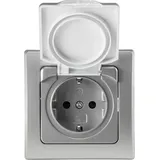 ChiliTec DELPHI Schutzkontakt-Steckdose IP44 - Silber