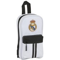 SAFTA Umhängetasche mit Außentasche von Real Madrid 1. Team 20/21, Weiß/Schwarz, 120x50x230 mm, Federmäppchen Rucksack
