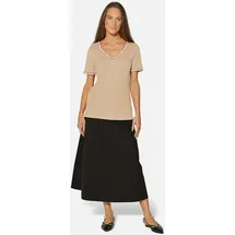 Madeleine Trendiges Kurzarmshirt V-Ausschnitt", in natur multicolor), | Gr.: 38,