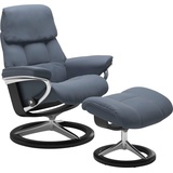 Stressless Relaxsessel STRESSLESS Ruby Sessel Gr. Leder PALOMA, Fuß Schwarz, B/H/T: 76 cm x 100 cm x 75 cm, blau (sparrow blue paloma) Lesesessel und Relaxsessel