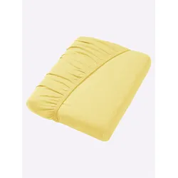 Betttuch WÄSCHEPUR Gr. 2, gelb (zitrone), B:140-160cm L:200cm, Single-Jersey, 97% Baumwolle, 3% Elasthan, Laken