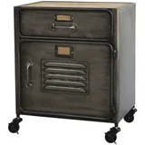 Chic Antique Factory Schrank mit Schublade, 47 x 34,5 x 54 cm, antique grau
