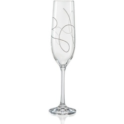 Crystalex Sektglas String Clear 190 ml 2er Set, Kristallglas, pantografie, Kristallglas weiß