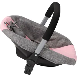 Bayer Chic 2000 Puppenautositz mit Adapter für Puppenwagen Melange grau-rosa
