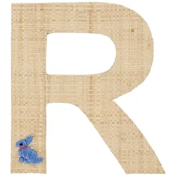 RICE Raffia Buchstaben Sticker, R, Hase