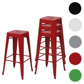 Mendler 4er-Set Barhocker  ~  rot