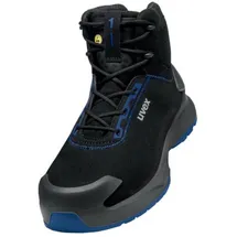 Uvex Sports, Sicherheitsschuhe, uvex 1 x-craft Stiefel S2 68150 schwarz, blau Weite 14 Grösse 42 (S2, 42)