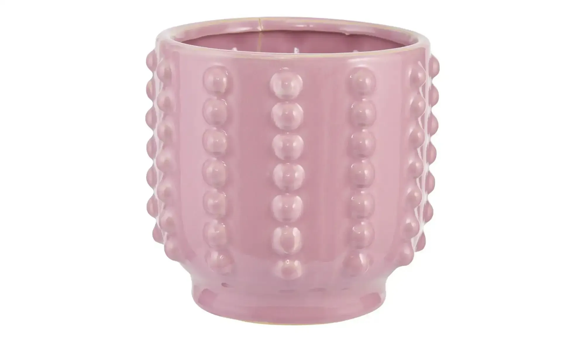 Übertopf   , rosa/pink , Keramik , Maße (cm): H: 13,5  Ø: 14.5