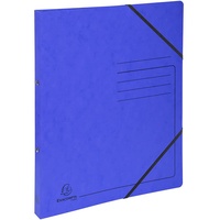 Exacompta 10x Ringhefter 2 Ringe 15mm, Karton bedruckt Blau