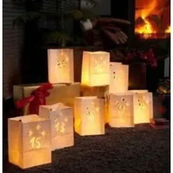 Adventskalender 24 kleine Lichttüten mit den Zahlen 1-24 - orginal Luminaria Lichttüten