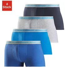 Authentic Underwear Boxer in blau, türkis, grau-meliert, marine, | Gr. 8 (XXL) 4 Stk., schwarzer Webbund mit Logoschriftzug