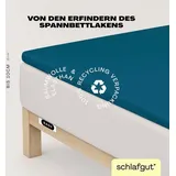 Easy Spannbettlaken für Topper Jersey Elasthan 90 x 190 - 100 x 220 cm petrol deep