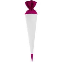 Goldbuch Bastelschultüte, Rohling zum Selbstgestalten mit Filzverschluss und Filzspitze, Schultüte 70cm, Zuckertüte zur Einschulung, für Einschüler, Schulkinder & Berufsanfänger Weiß / Pink