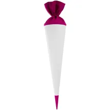 Goldbuch Bastelschultüte, Rohling zum Selbstgestalten mit Filzverschluss und Filzspitze, Schultüte 70cm, Zuckertüte zur Einschulung, für Einschüler, Schulkinder & Berufsanfänger Weiß / Pink