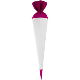 Goldbuch Bastelschultüte, Rohling zum Selbstgestalten mit Filzverschluss und Filzspitze, Schultüte 70cm, Zuckertüte zur Einschulung, für Einschüler, Schulkinder & Berufsanfänger Weiß / Pink