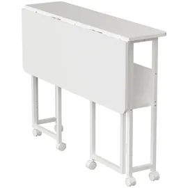 Maclean Brackets Maclean Klapptisch weiß fahrbar Platte 100x58cm max. 50kg MC-126 W - Weiß