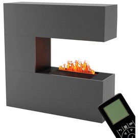 Glow Fire Elektrokamin Schiller | Wasserdampf Kamin mit OMC 500 ohne Holz in grau