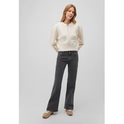 Strickpullover MAVI "FULL ZIP CARDIGAN", Damen, Gr. XS, beige (tofu), Stoff, 60% Polyester, 40% Baumwolle, unifarben, casual, normal normal, Rundhals, Langarm, Pullover, Cardigan mit Zip
