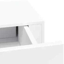 vidaXL Wandregal mit Schublade 60 x 23,5 x 10 cm Weiß