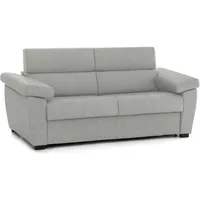 2-sitzer Schlafsofa Fisciano, Schlafsofa Fürs Wohnzimmer, Gepolstert, Abnehmbar, 100 % Made In Italy-qualität, 205x95 H100 Cm, Hellgrau - Dmora