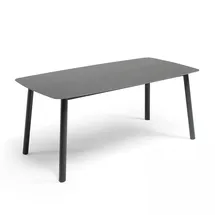 Oviala Gartentisch (180 x 90 cm) aus Aluminium und Sinterstein, grau