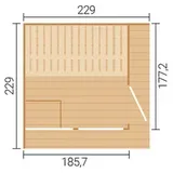 Weka Design Saunahaus Viira 2 mit Thermoholz - 40 mm Thermoholz Ohne Ofen