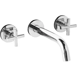 Wandmontierte Waschtischarmatur KAIETEUR Messing Silber