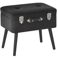 Beliani Hocker mit Stauraum Samtstoff 52 x 40 x 36 cm Schwarz